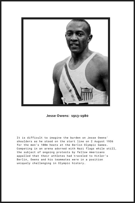 Jesse Owens Poster And Newspaper Article Printable Sports Poster