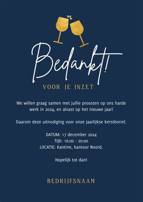 Uitnodiging Zakelijke Kerstborrel Met Bier En Kaartje Go