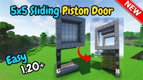 Minecraft X Piston Door Schematic Easy X Piston Door In