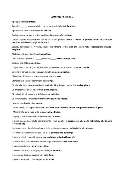 Letteratura Latina 1 Chiuse Ordine Alfabetico Letteratura Latina 1