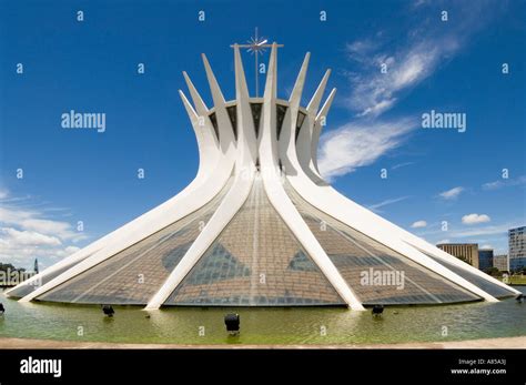 An Exterior View Of The Metropolitan Cathedral Of Brasilia Designed By