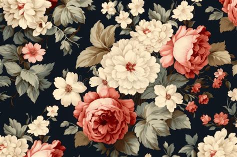 Vintage Floral Patterns Wallpaper Stock Illustration - Illustration of ...