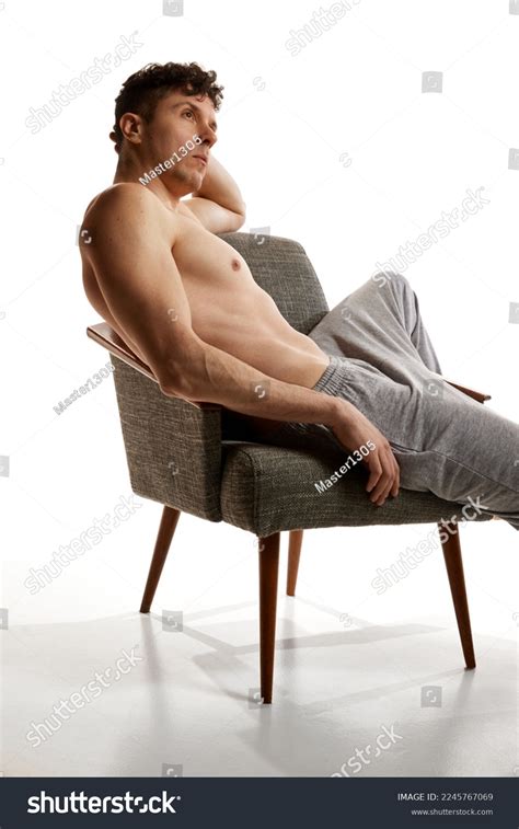 Handsome Mature Man Posing Shirtless Pants Stock Photo Shutterstock