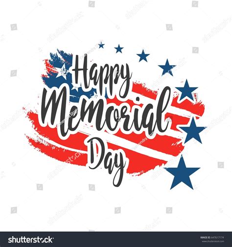 Happy Memorial Day Greeting Card Vector Stock Vector Royalty Free