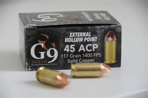 20 Round Box 45 ACP 117 Grain External Hollow Point G9 Defense