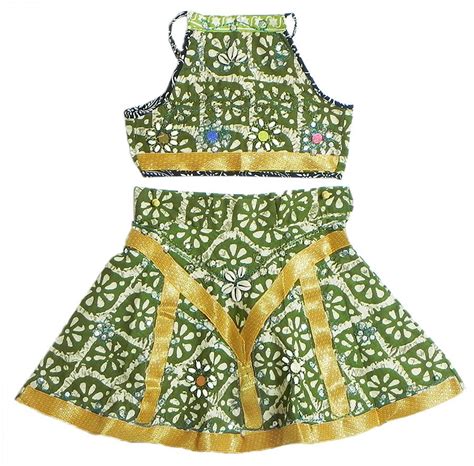 White Print On Green Lehenga Halter Neck Choli And Chunni Sequin Work