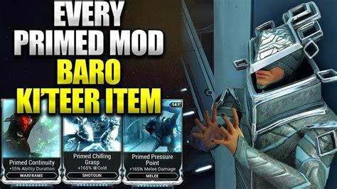 Warframe Baro Ki Teer Full Primed Mods List Void Trader