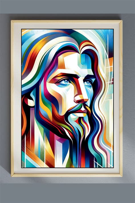 Modern Jesus Wall Art Printable Christian Poster For Sunday School Classroom Colorful Jesus