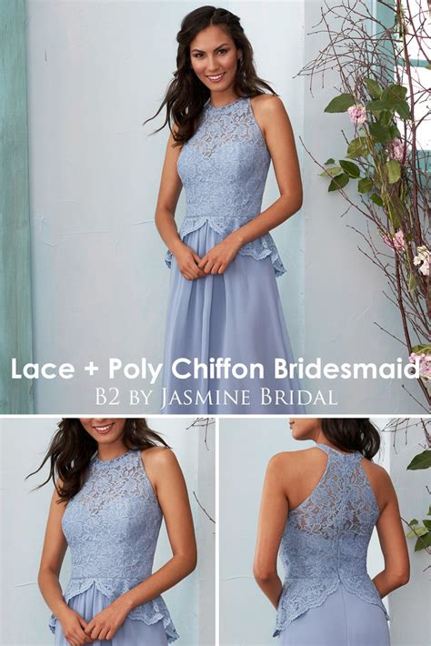 Jasmine Bridal B2 Lace Poly Chiffon Bridesmaid Dress Designer