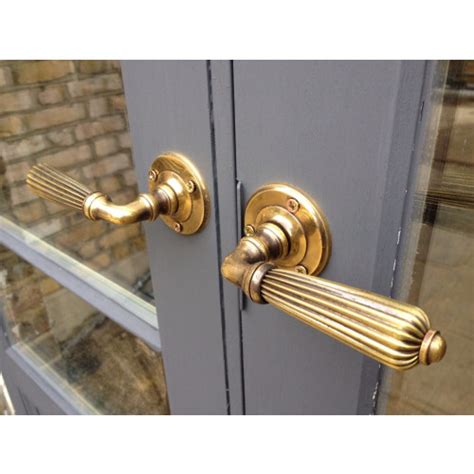 Regency Reeded Lever Door Handles In Nickel Or Aged Brass From Cheshire Hardware Door Handles