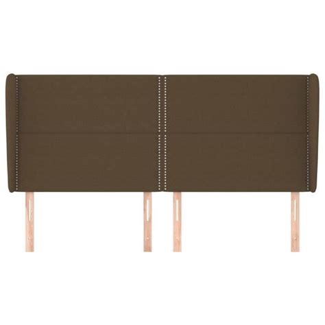 ZHU Tête de lit avec oreilles Marron foncé 203x23x118 128 cm Tissu