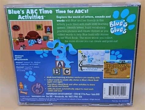 Blue S ABC Time Activities PC Blue S Clues CD ROM Game Windows Mac