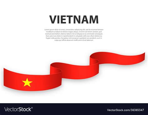 Waving Ribbon Or Banner With Flag Vietnam Vector Image