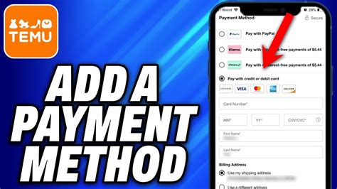 How To Add A Payment Method In Temu Easy Fix Youtube