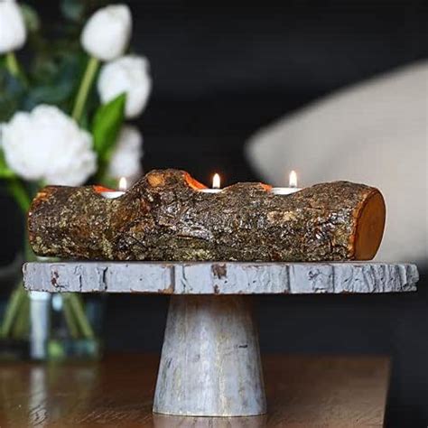 Amazon Tree Wood Log Branch Tealight Candle Holder Home Kitchen