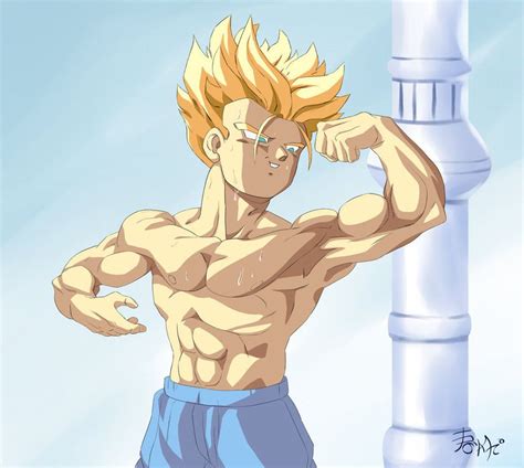 Hace Unos Días Dibujé A Un Trunks Del Futuro Entrenando Con El Torso Al