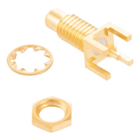 Rf Pcb Connector Smc Jack Bulkhead Mount Connector Solder Attachment