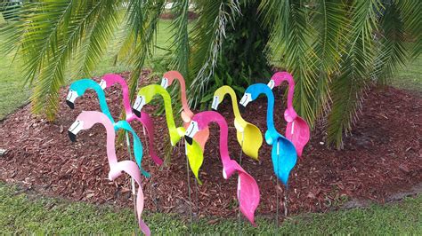 Any 3 Large Flamingos Bobbing Bird Dancing Balancing Kinetic Whirligig Wind Spinner Garden Art