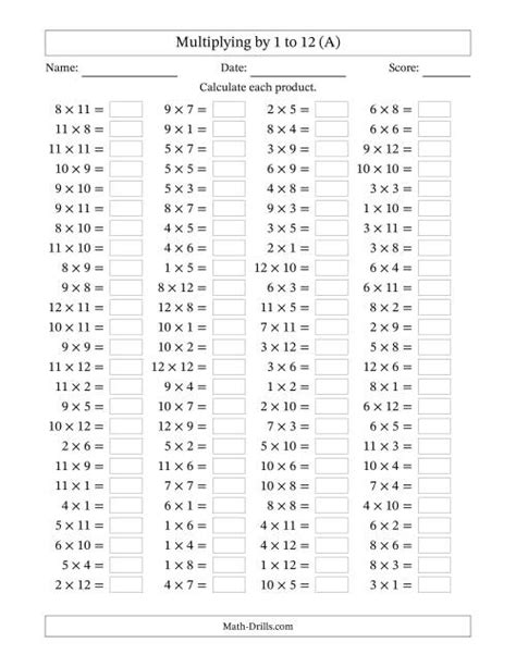 Free Math Drills Multiplication Worksheet Download Free Math Drills Multiplication Worksheet