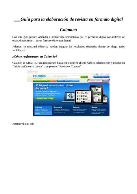 Calaméo Guía para la elaboración de revista en formato digital