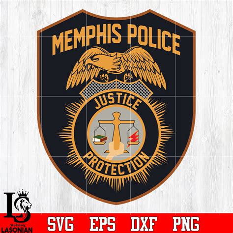 Police Memphis Justice Porotection Badge Svg Eps Png Dxf File Lasoniansvg