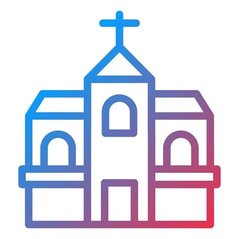 Diseño vectorial del estilo del icono de la iglesia Vector Premium