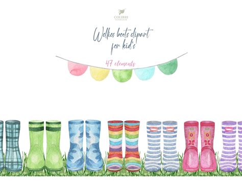 Personalized Clipart Wellies Boots Clipart For Kids Wellington Boot