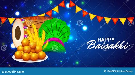 Happy Baisakhi Punjabi Festival Celebration. Stock Illustration - Illustration of bhangra, happy ...