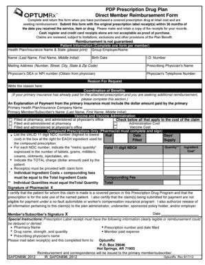 Fillable Online Myhss Rx Reimbursement Form Health Service System