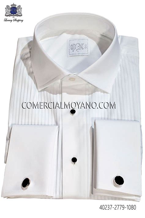 Camisa Blanca De Algod N Con Pechera Plisada Mario Moreno Moyano