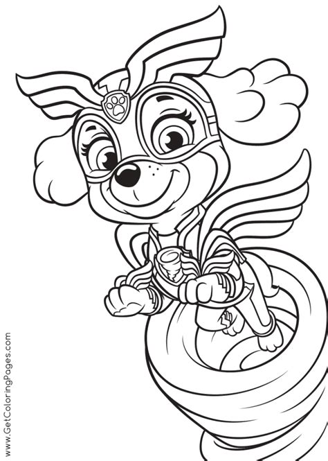 Paw Patrol Mighty Pups Coloring Pages Printable For Free Download