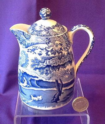 Copeland Spode Italian Blue White Small Hot Water Pot RARE SHAPE