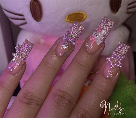 Pin By Kayla Baird On Nails Long Cute Nails Nails Bling Acrylic Nails