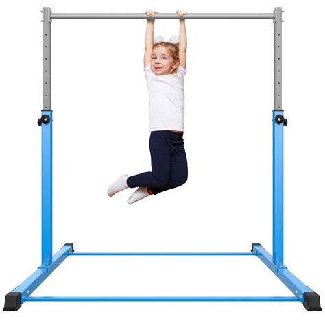 Safly Fun Gymnastics Bar for Kids Ages 3-15 for Home - Steady Steel Construction, Anti-Slip ...