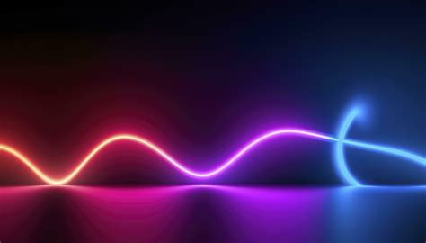 3d Rendering The Abstract Background Of Colorful Neon Wavy Lines Glowing In The Dark Modern