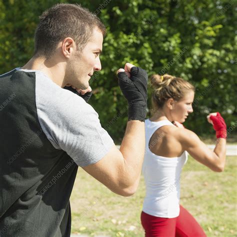 Kickboxing training outdoors - Stock Image - F024/8724 - Science Photo ...