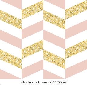 Pink And Gold Chevron Background