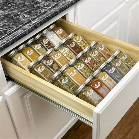 Lynk Professional Silver Metallic Medium Spice Rack Drawer Organizer
