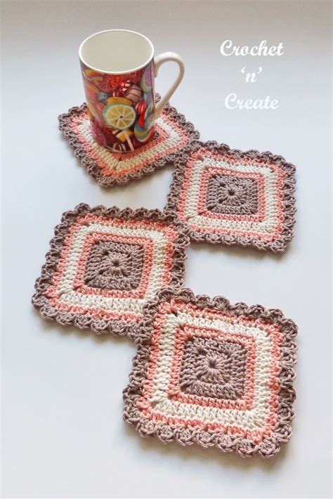 Crochet Pretty Square Coaster Artofit