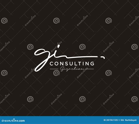 Initial GI Signature Logo Collection Template Vector Hand Drawn