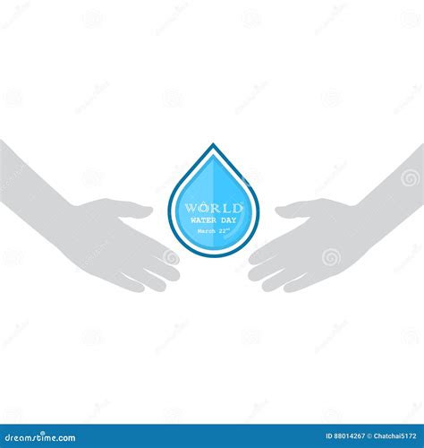 Water Drop With Human Hand Icon Vector Logo Design Template World Water