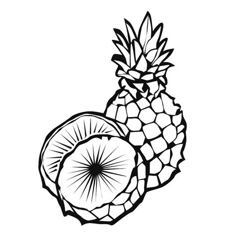 Minimaliste Coloriage Ananas Kawaii Photos Idee De Coloriage