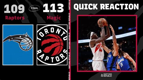 Quick Reaction Raptors 109 Magic 113 Raptors Republic