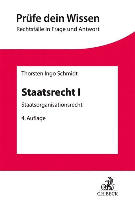 Staatsrecht I Von Thorsten Schmidt Buch