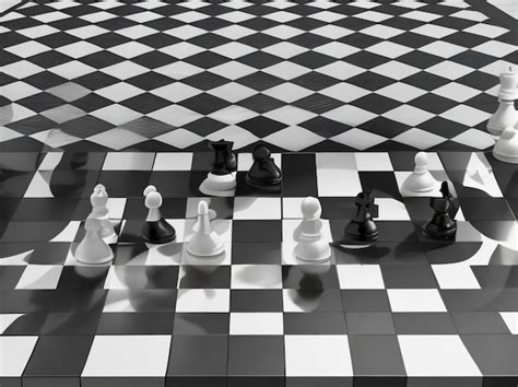 Premium Photo Strategic Moves Chess Perspective Floor Background In