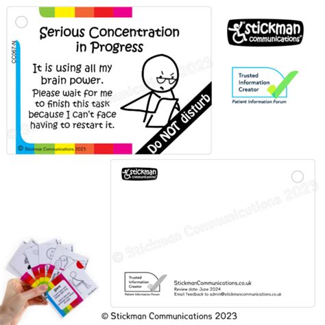 Concentrating Card Striped Synthetic Stickman Communications