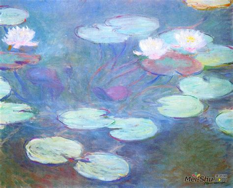 睡莲粉红色克劳德莫奈 Claude Monet 高清作品欣赏 克劳德莫奈作品 克劳德莫奈专题网站 艺术大师 美术网 Mei shu