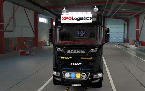 DUŻY LIGHTBOX SCANIA R I S 2016 XPO LOGISTICS 1 39 ETS2 ETS2 Mody