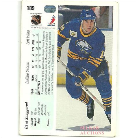 Upper Deck Hockey Trading Card Dave Snuggerud Buffalo