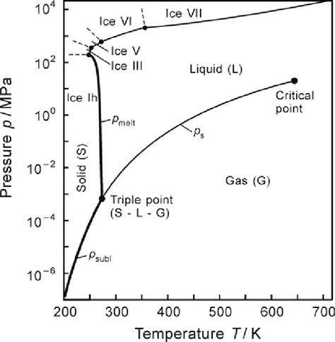 Phase Boundary Curves Of Water In A P T Diagram Download Scientific Diagram